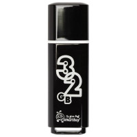 Флеш диск 32GB USB 2.0 Smartbuy Glossy series SB32GBGS-K, черный