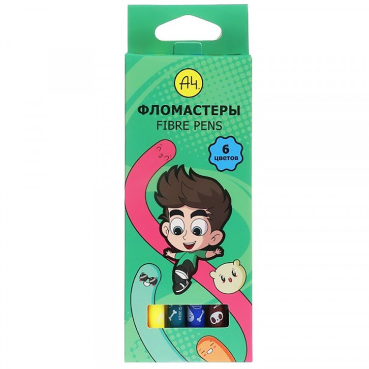 Фломастеры (Hatber) ECO Влад А4 6 цветов картонная коробка арт.FP_087480 Фломастеры (Hatber) ECO Влад А4 6 цветов картонная коробка арт.FP_087480