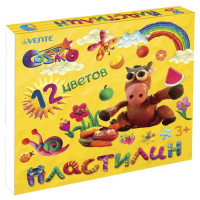 Пластилин 12 цветов 240 грамм (deVENTE) Классический со стеком картонная коробка арт.8042417