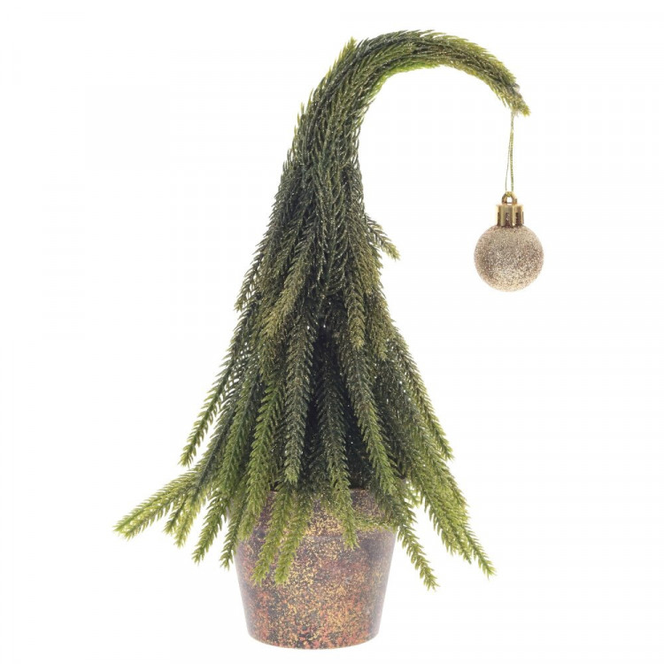 Елка настольная 25см (Хвоя литая, с шариком в кашпо) арт.805448