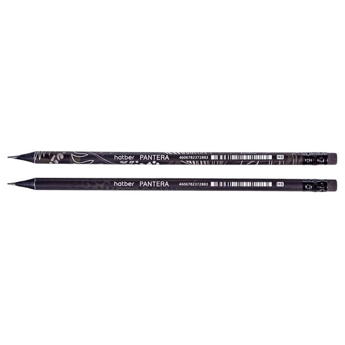 Карандаш чернографитный HATBER с ластиком Pantera HB круглый корпус арт.BL_072750/074603 (Ст6)