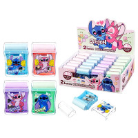 Точилка пластиковая Mazari Ушастик 2 отверстия с контейнером и ластиком ассорти арт.M-3038