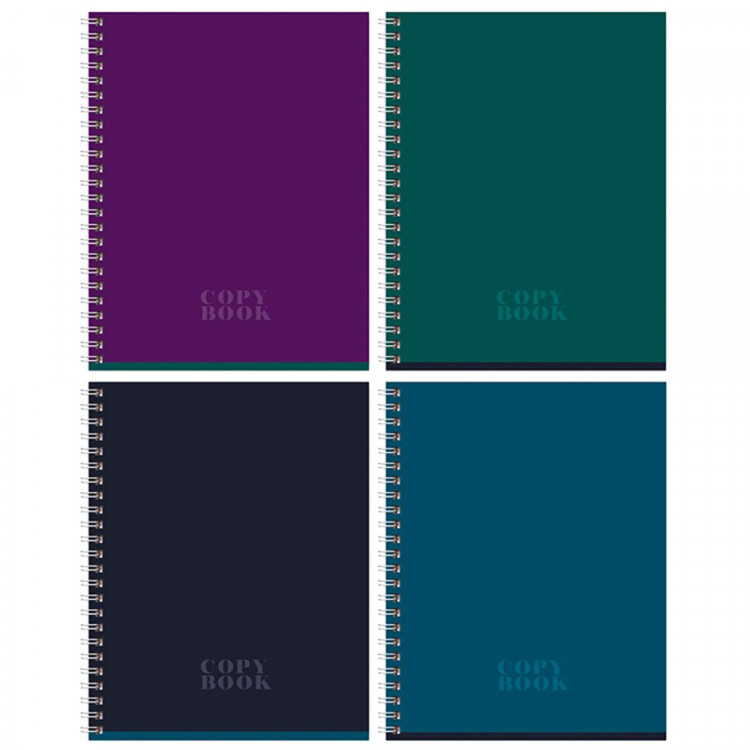 Тетрадь А5 клетка 80 листов на гребне (BG) Monocolor. Dark ассорти арт.Т5гр80 11107