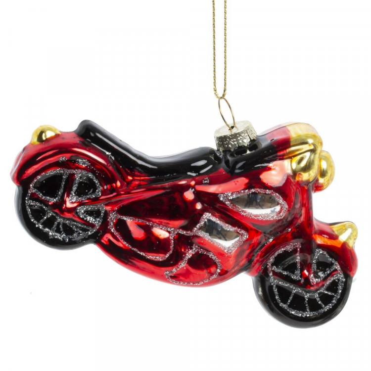 Фигурка на ёлку стекло (серия Коллекция) 06см "Мотоцикл" арт.779051