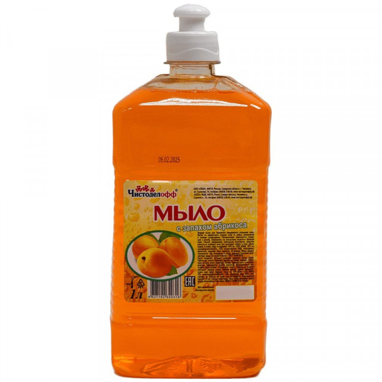 Мыло жидкое 1л "Mr.Чистоделофф" (абрикос, лимон, свежесть, яблоко), пуш-пул