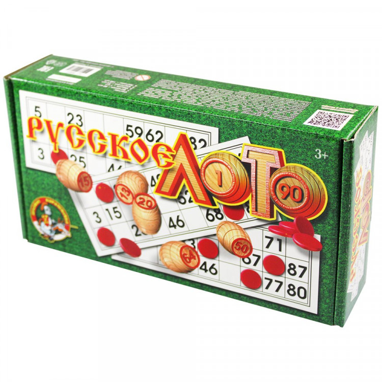 Игра настольная Лото деревянное (ДК) 30,5 х 15,5 х 6,3 см размер бочонков 2,5 см*1,8 см арт.00037