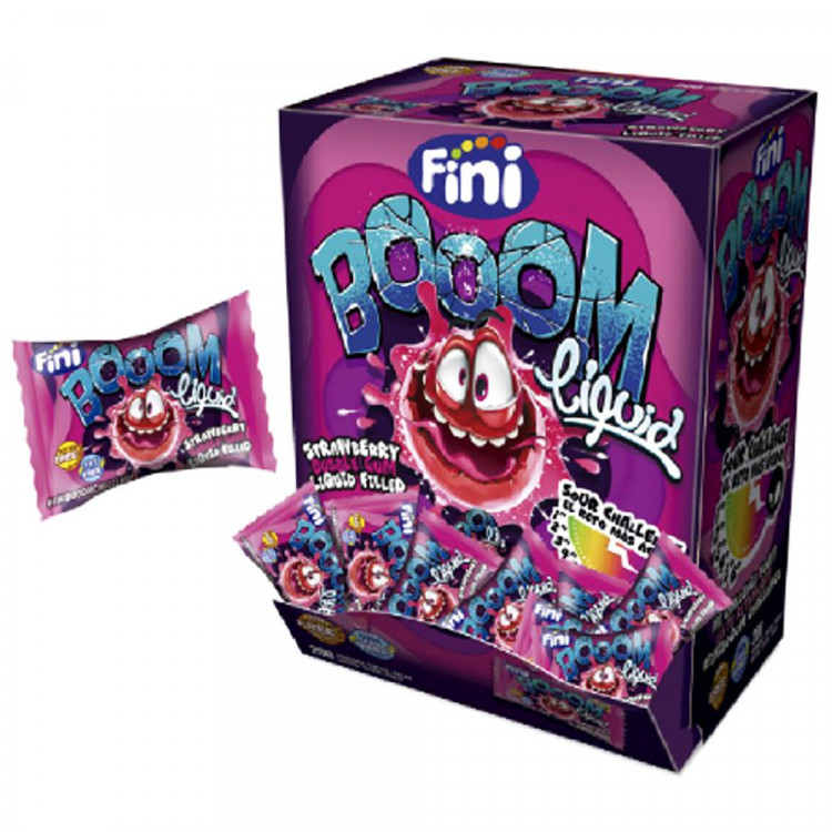 Леденец Boom 5гр, с жевательной начинкой клубника (Ст.200)