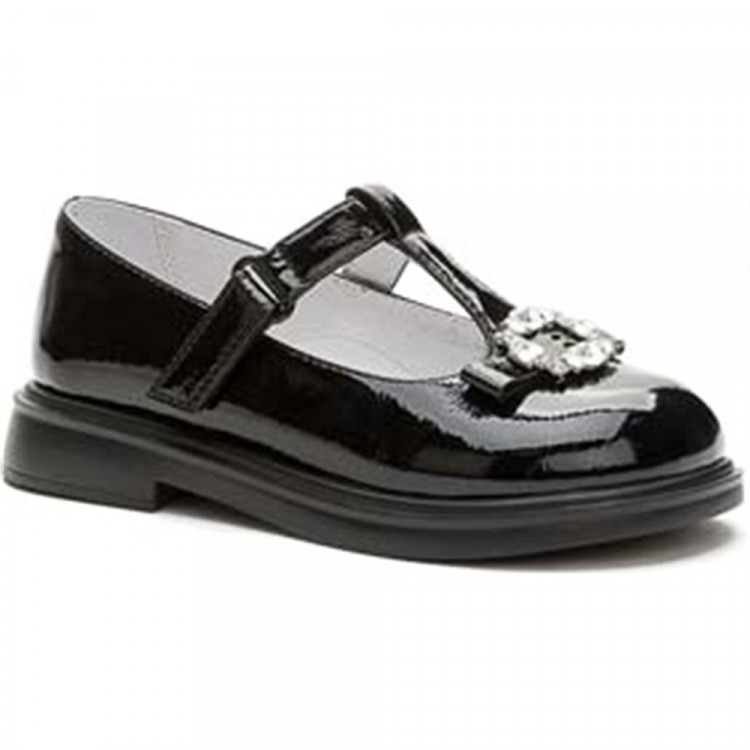 Туфли для девочки (KEDDO) черные верх-искусственная кожа лак подкладка-натуральная кожа артикул 956401/05-02