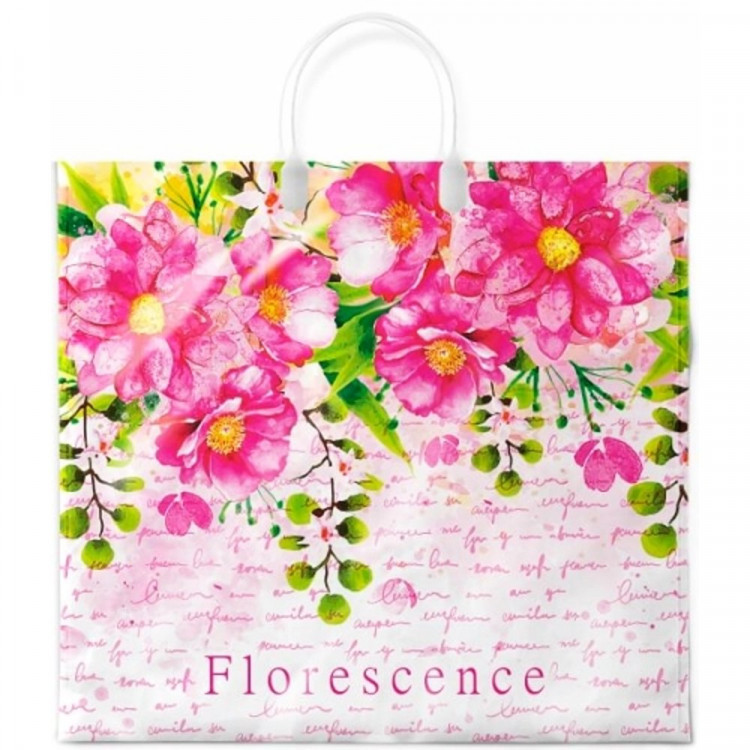 Пакет ПВД пластмассовые ручки 37*34+6 80мкм Цветение