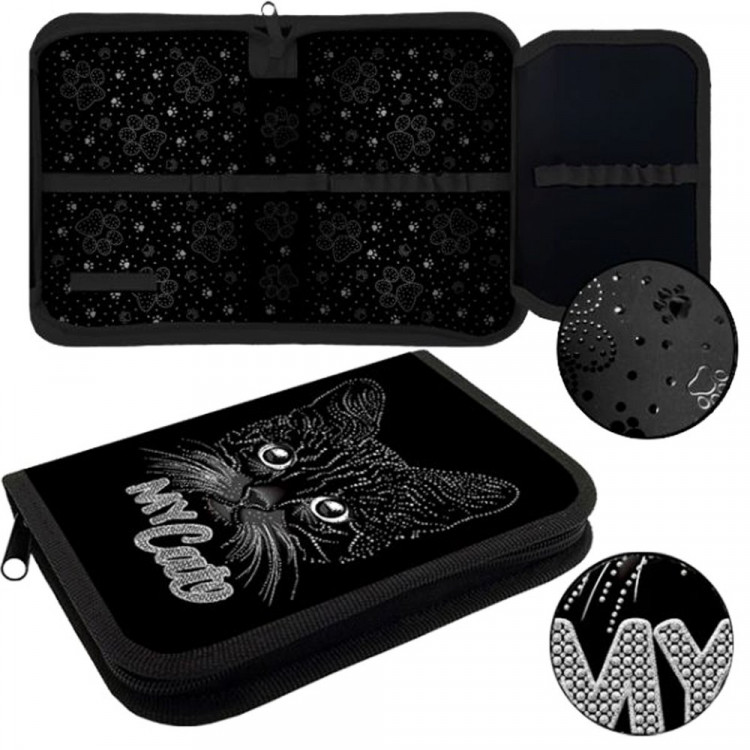 Пенал 1 отделение с откидной планкой (ОНИКС) ПКТ 07-22-19 Мой кот 190х130мм полиэстер арт.72926