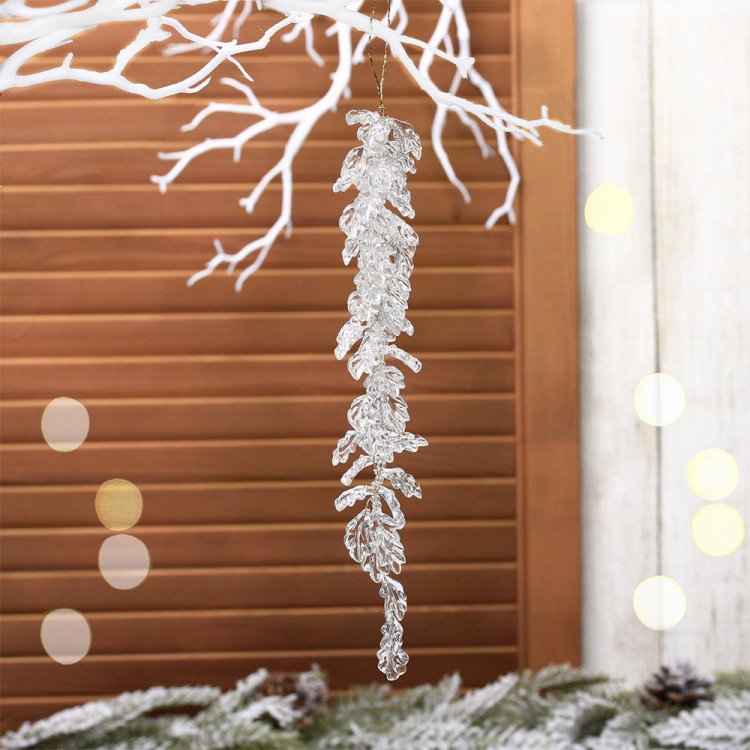 Украшение декор.подвеска "Лиана. Изящные переливы" 30см прозрачная арт.259-131