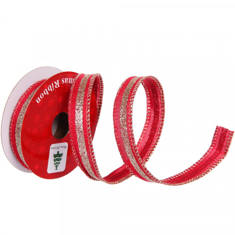 Лента новогодняя полиэстер на леске 1,5*270см "Млечный путь" цв.красный арт.259-578 Лента новогодняя полиэстер на леске 1,5*270см "Млечный путь" цв.красный арт.259-578