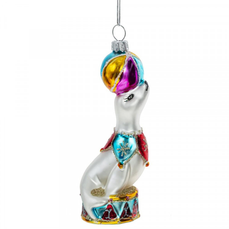 Фигурка на ёлку стекло (серия Коллекция) 13см "Морской котик" арт.794458