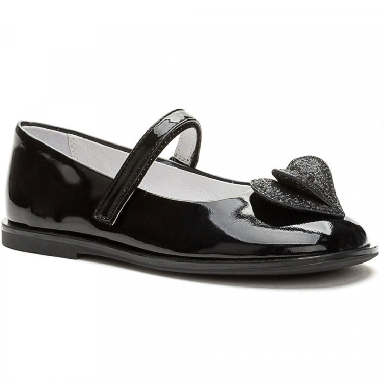 Туфли для девочки (KEDDO) черные верх-искусственная кожа лак подкладка-натуральная кожа артикул 956408/04-02