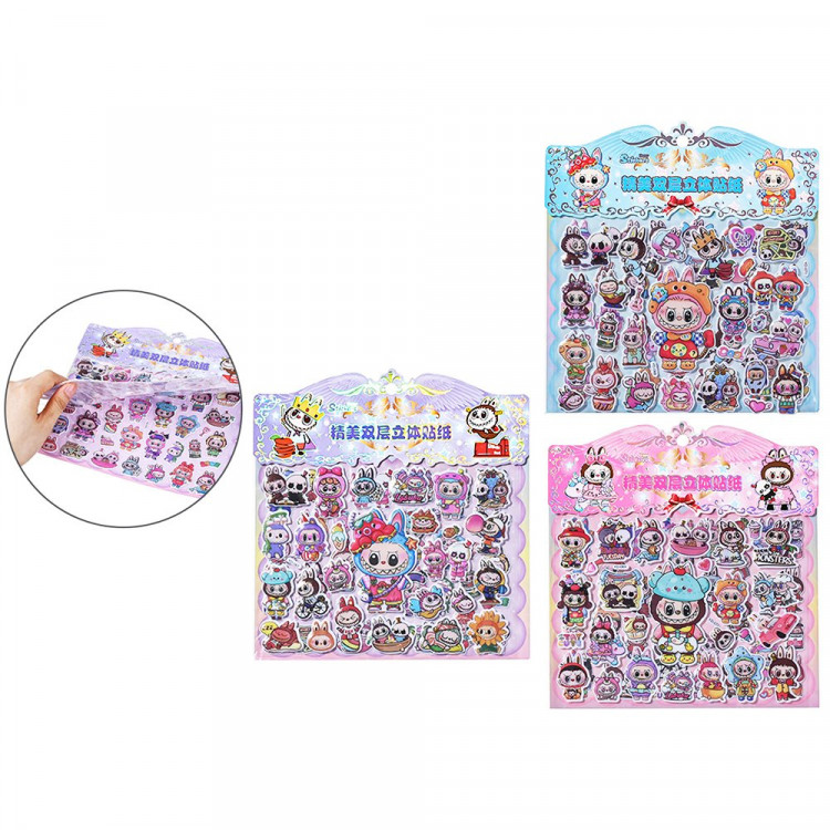 Наклейки А4 (Mazari) Зубастик 2 листа ассорти арт.M-20625