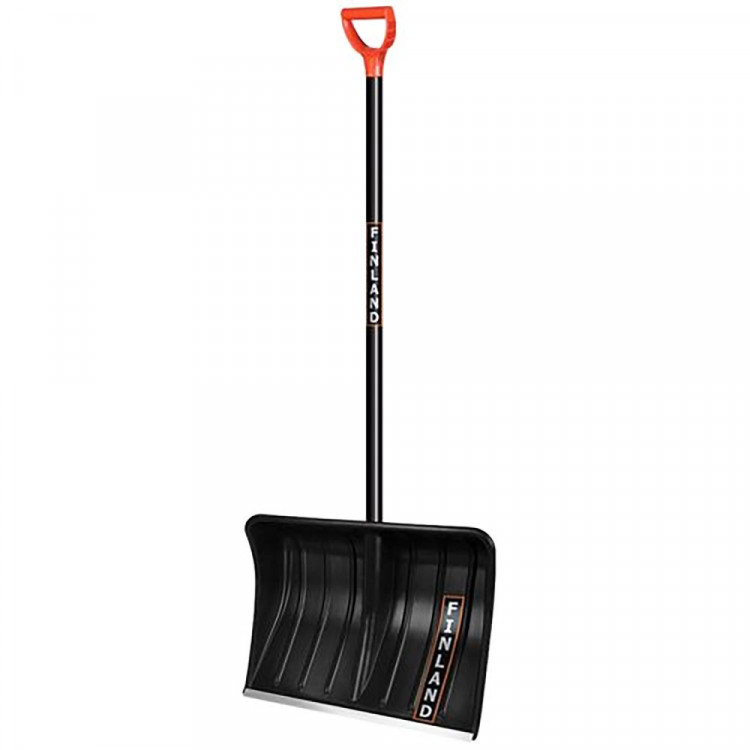 Лопата снеговая пластик 500*390 мм  с черенком дерево с оцинк. наконечником FINLAND арт.1358-Ч
