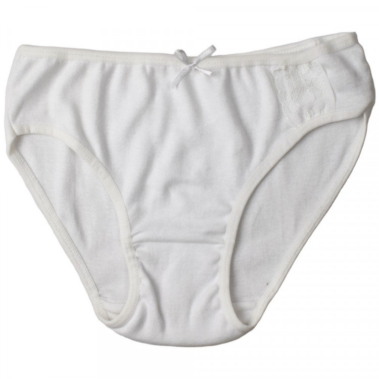 Трусы для девочки арт.4151D4 размер 36/146-152 (10/11) цвет белый 100% хлопок