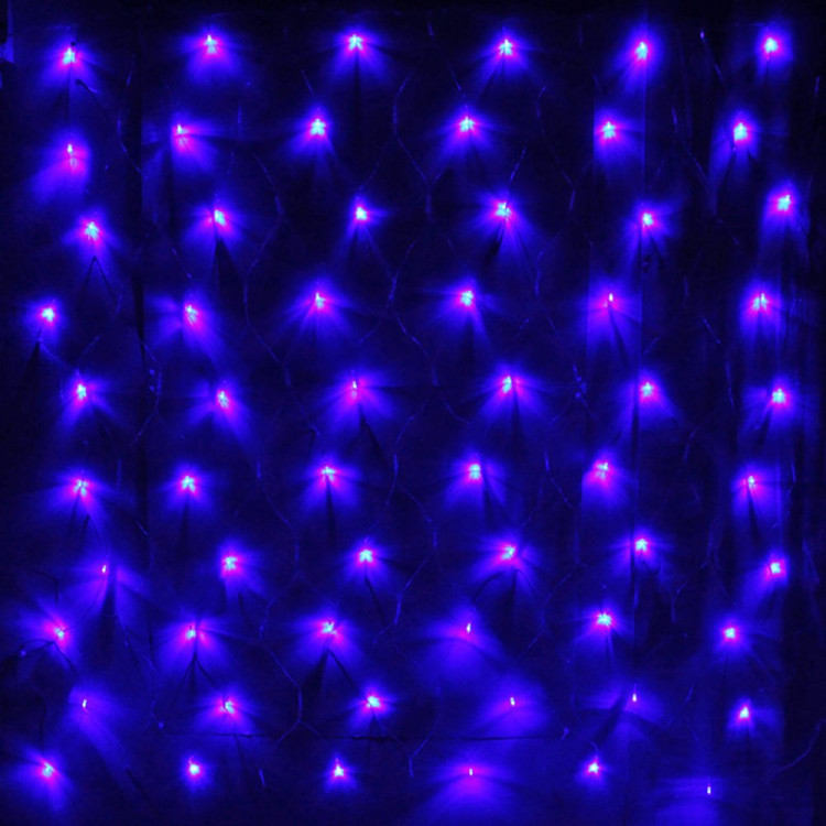 Гирлянда эл. д/дома сетка 1,5*1,5м 120LED цв.синий (св.провод) 8реж IP-20 арт.183-402