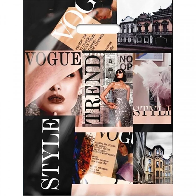 Пакет ПВД прорезная ручка 31*40 60мкм Тренд