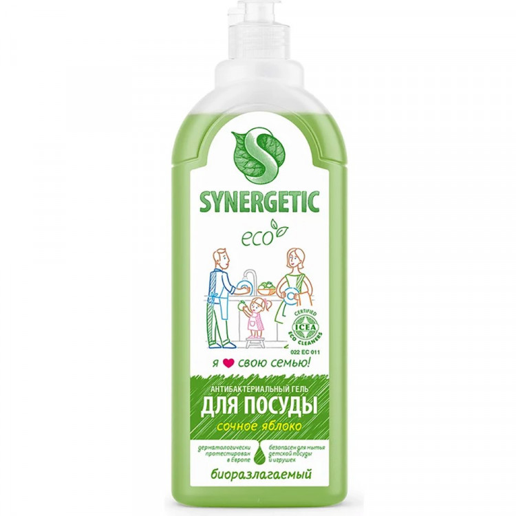 Моющее средство для посуды Synergetic 1000мл Яблоко арт.103102/8 (Ст.8)