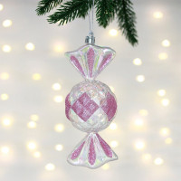 Фигурка на ёлку пластик 15см "Сладкая конфетка" цв.розовый арт.107-5999