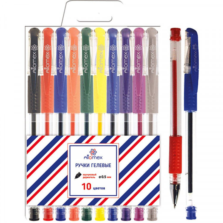 Набор ручек гелевых 10 цветов (Attomex) в пластиковом блистере резиновый грипп арт.5051647 Набор ручек гелевых 10 цветов (Attomex) в пластиковом блистере резиновый грипп арт.5051647