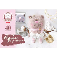 Альбом д/рисования 40листов скоба (Hatber) Уютные котики ассорти арт.40А4В