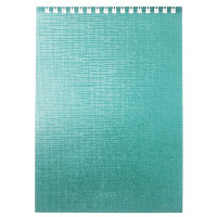 Блокнот А5 мягкая обложка на гребне 80 листов (Hatber) Metallic Мята бумвинил арт 80Б5бвВ1гр