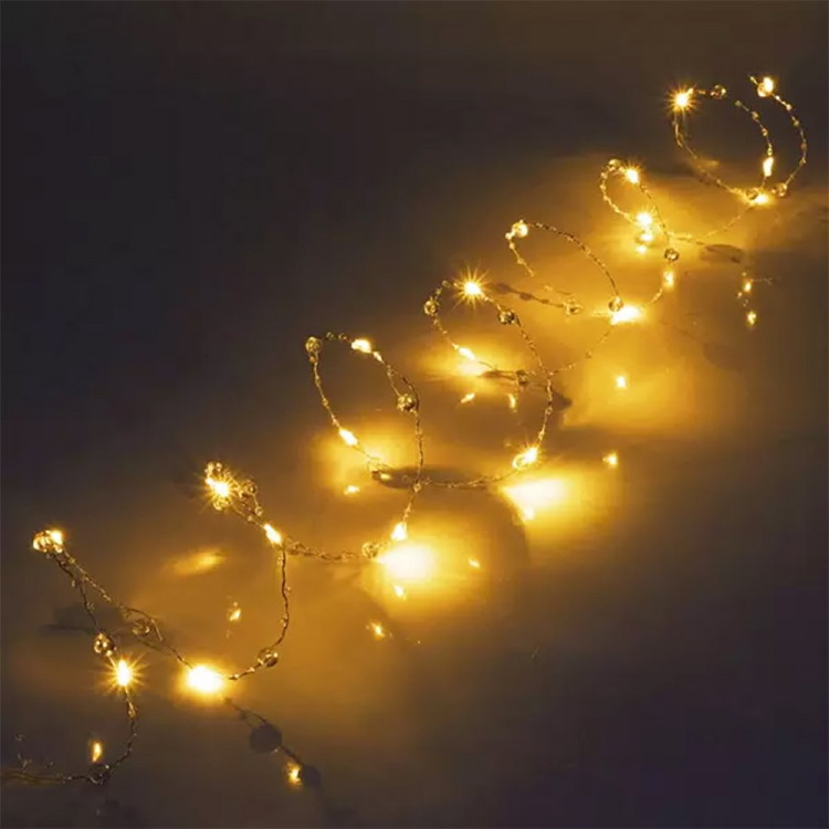 Гирлянда эл.д/дома нить Льдинка 010м 100LED (св.провод) цв.т.белый 8реж. арт.725-0057