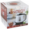 Чайник пласт. 1л Energy, арт. E-275, белый/бирюзовый, 1100Вт