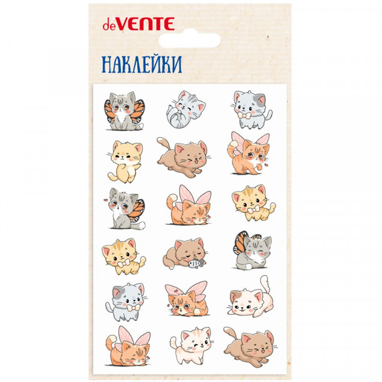 Наклейки (deVENTE) объемные мягкие многоразовые Милые котята 10х15 см арт.8002456