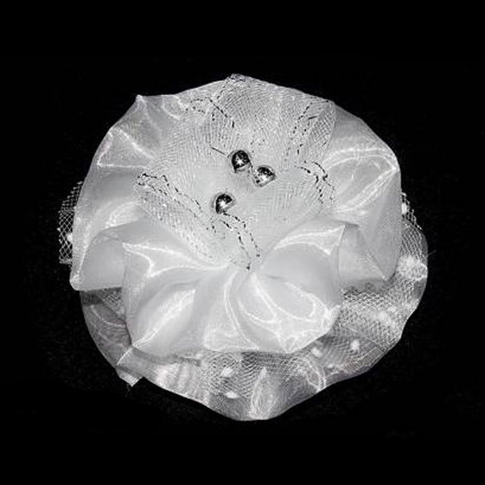 Бант для волос белый Arco Carino 13 см арт.106-1