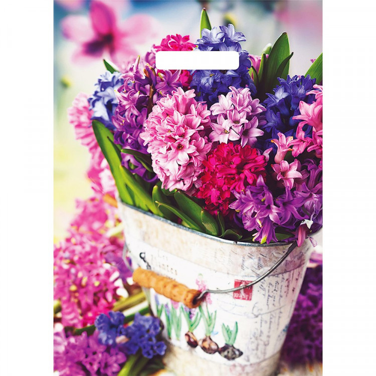 Пакет ПВД прорезная ручка 29*40 35мкм Весенние краски