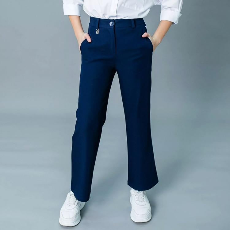 Брюки для девочки (Делорас) артикул K64080 размер 34/134-44/164 цвет синий