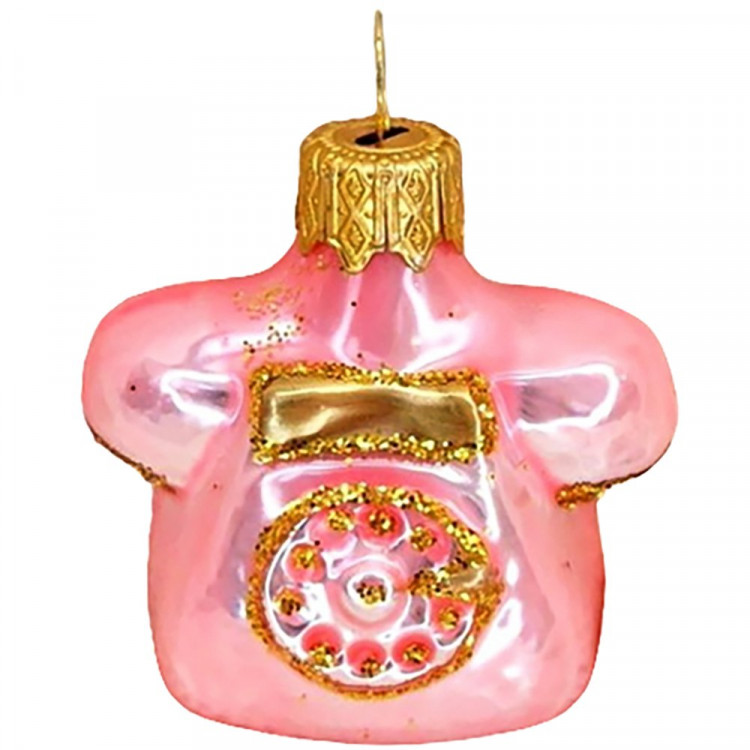 Украшение на ёлку стекло 06см "Телефон" розовый п/у арт.ФУ-184/2