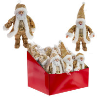 Игрушка декор. "Санта Клаус" 17см золотая шубка арт.791545 (Ст.12)