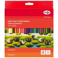 Карандаши цветные (ГАММА) Мультики 24 цвета трехгранные арт.290122_24 Карандаши цветные (ГАММА) Мультики 24 цвета трехгранные арт.290122_24