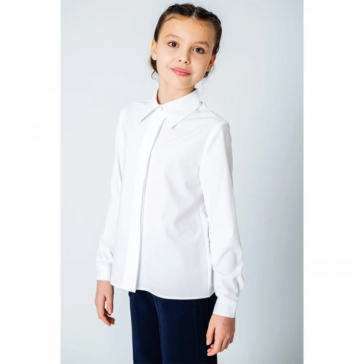 Блузка для девочки (Делорас) длинный рукав цвет голубой арт.63828С размерный ряд 42/158-46/170