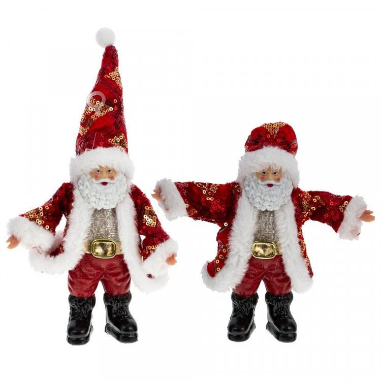 Игрушка декор. "Санта Клаус" 17см красная шубка 2 вида арт.791547
