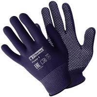 Перчатки "Микроточка", полиэстер, ПВХ-точка, 9(L), темно-синие, Fiberon в и/у арт.PR-PVC522
