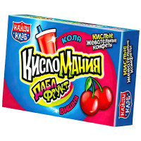 Жевательная конфета Кисломания 14гр дабл фрукт со вкусом вишни и колы (Ст.30)