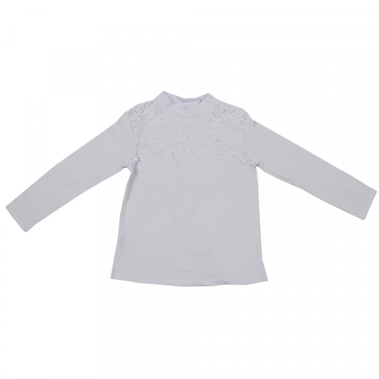 Джемпер для девочки трикотажный (MODERNFECI) длинный рукав цвет белый арт.204B-B39 размерный ряд 32/128-42/158