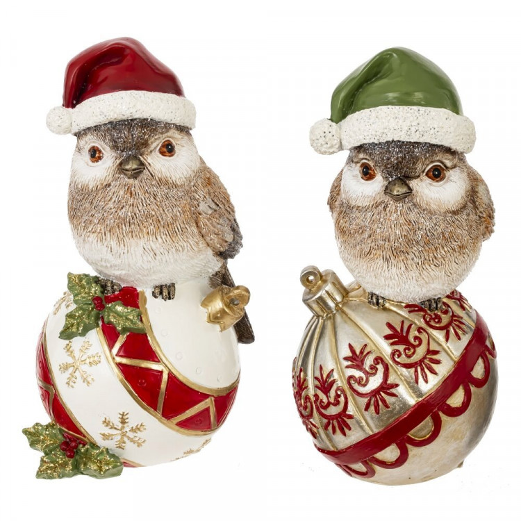 Статуэтка декоративная "Птичка на шаре" 20см 2 вида арт.824075