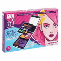 Набор косметики для девочек (Bondibon) Eva Moda BOX тени для век, блеск для губ, румяна, косметический карандаш, аппликатор, зеркало арт.ВВ6126