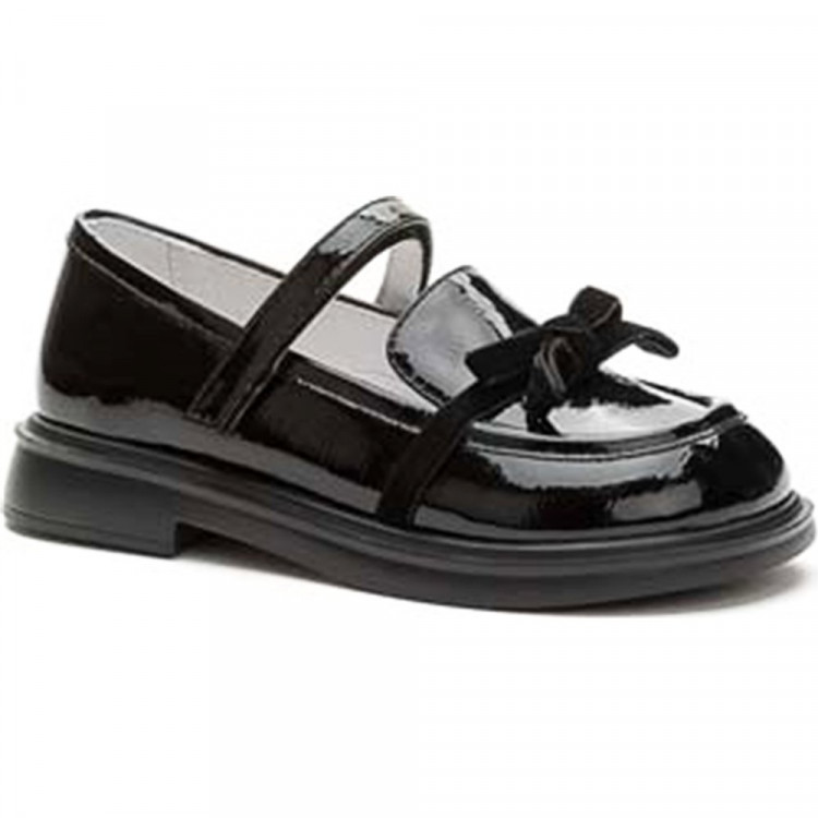 Туфли для девочки (KEDDO) черные верх-искусственная кожа лак подкладка-натуральная кожа артикул 956401/06-02
