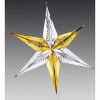 Украшение-подвеска "Звезда.Остроконечная" серебряно-золотая 60см арт.H241212SG