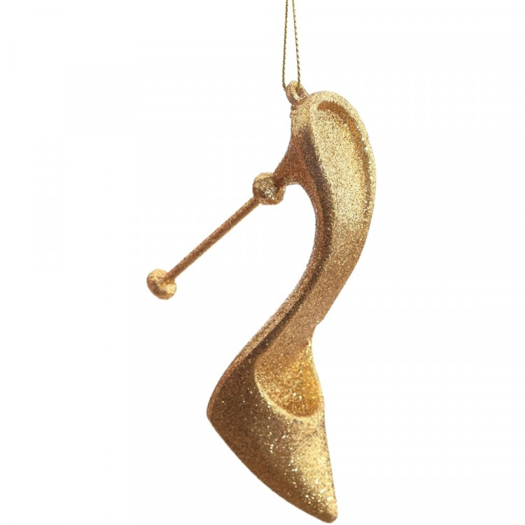 Украшение декор.подвеска пластик "Туфелька" 0,8см цв.золото арт.807628