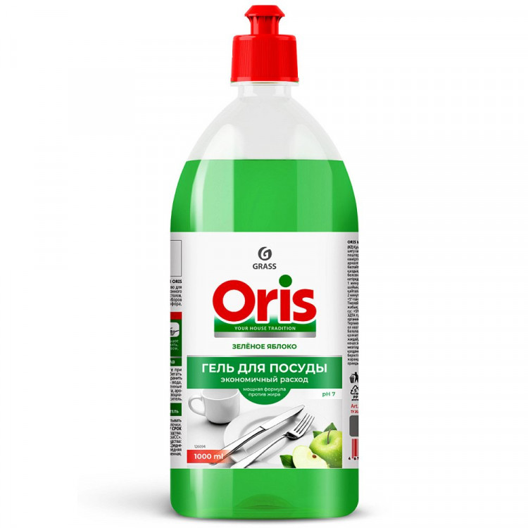 М/с для посуды Grass Oris 1000мл Зеленое яблоко ЭКОНОМ (Ст.)