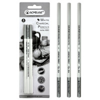 Карандаши угольные 3 штуки ACMELIAE белые блистер арт.43000