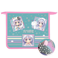 Папка школьная для тетрадей А5 на молнии Оникс Аниме аватарки арт.ПТ-73-12 дизайн с двух сторон